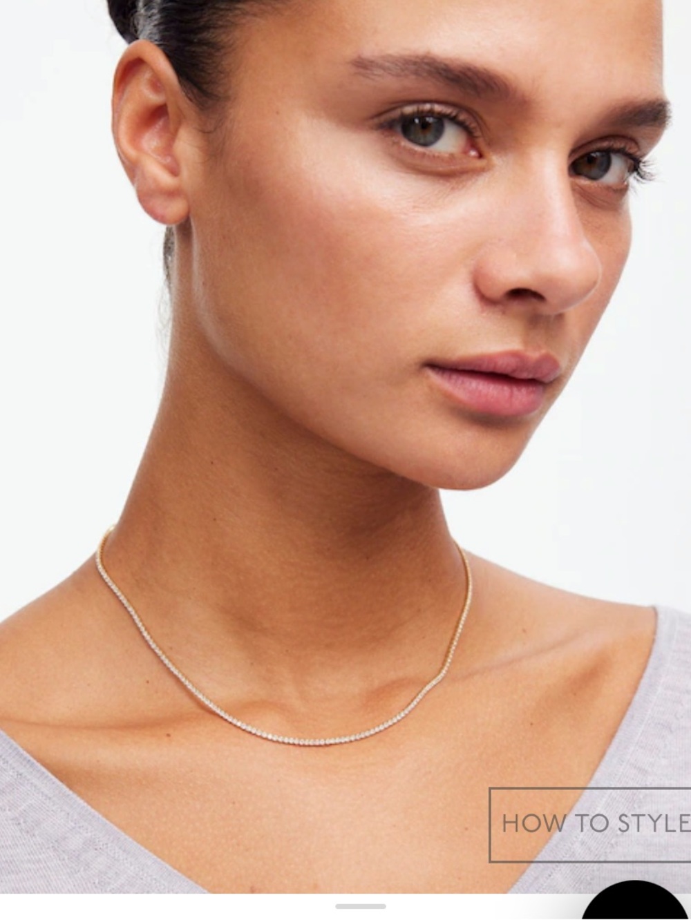 NTW Madewell Gold Plated Tennis Necklace